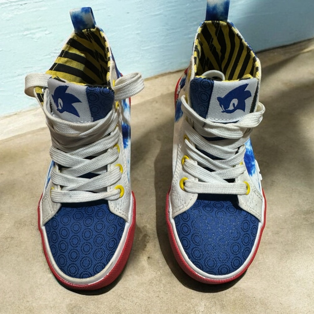 Colorful Sonic Kids High-Top Sneakers